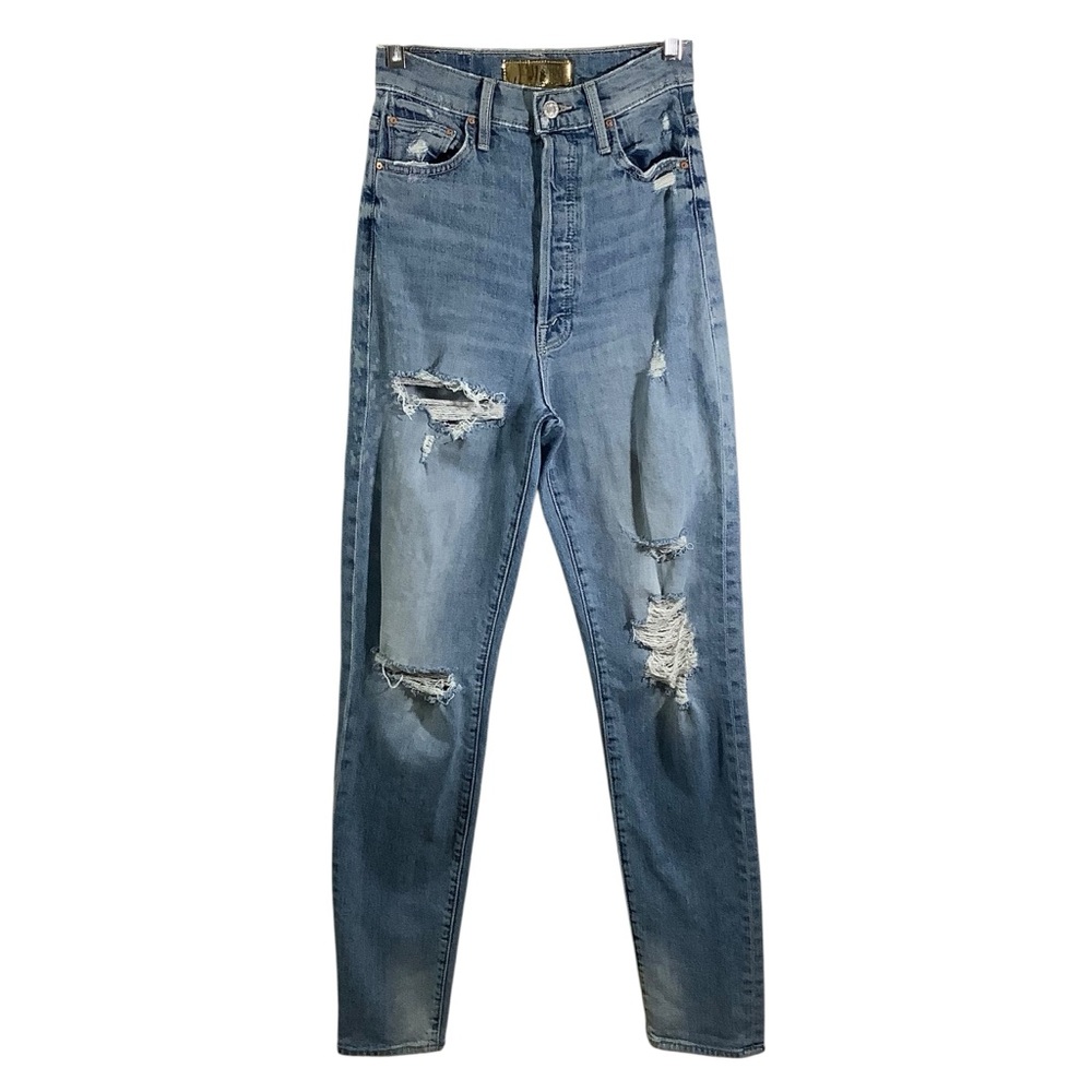 MOTHER Superior The Tune Up Hover Cuff Jeans Distressed Button Fly - Picture 1 of 16
